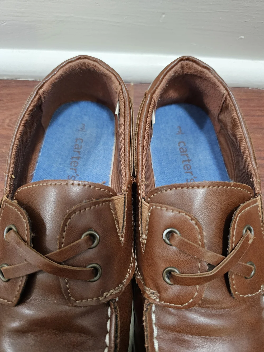 Carter's Brown Leather Boys Dressy Boat Shoes